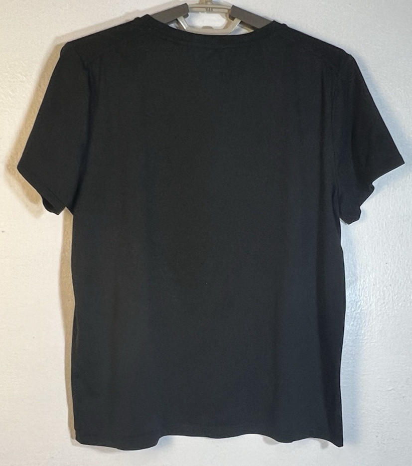 Outdoor Voices Women’s Large Black Stretch Short Sleeve Crew Neck Slightly Crop