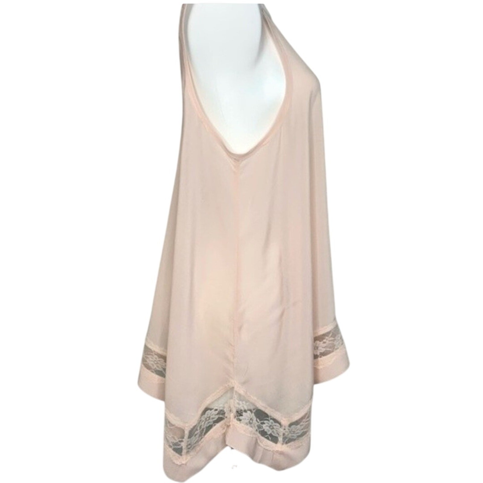 New FREE PEOPLE INTIMATELY Outlined High Low Cami $58 SMALL Shell Pink
