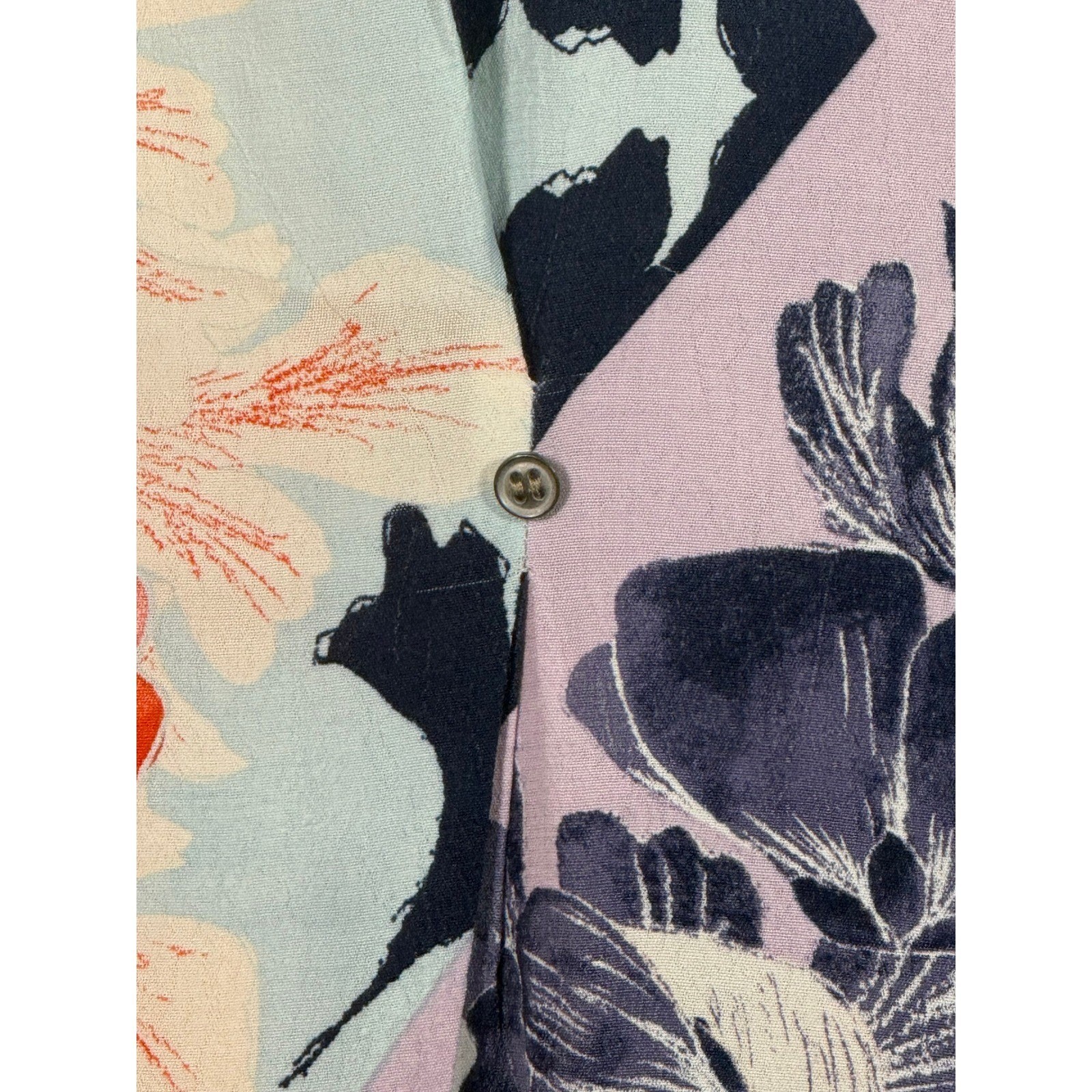 Maeve Anthropologie Floral Print Short Sleeve Button Front Shirt Dress Small