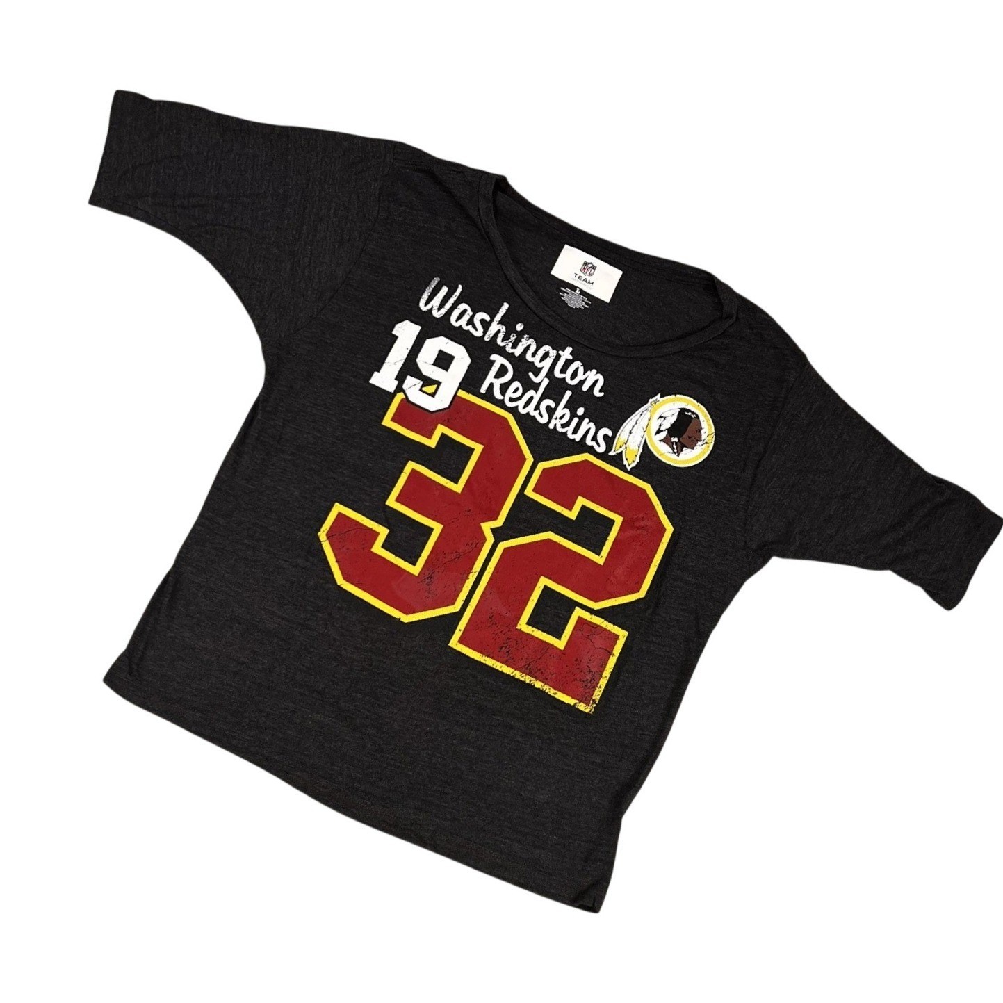 NFL Team Apparel Washington Redskins T-Shirt Gray Womens Large 1932 Graphic Tee