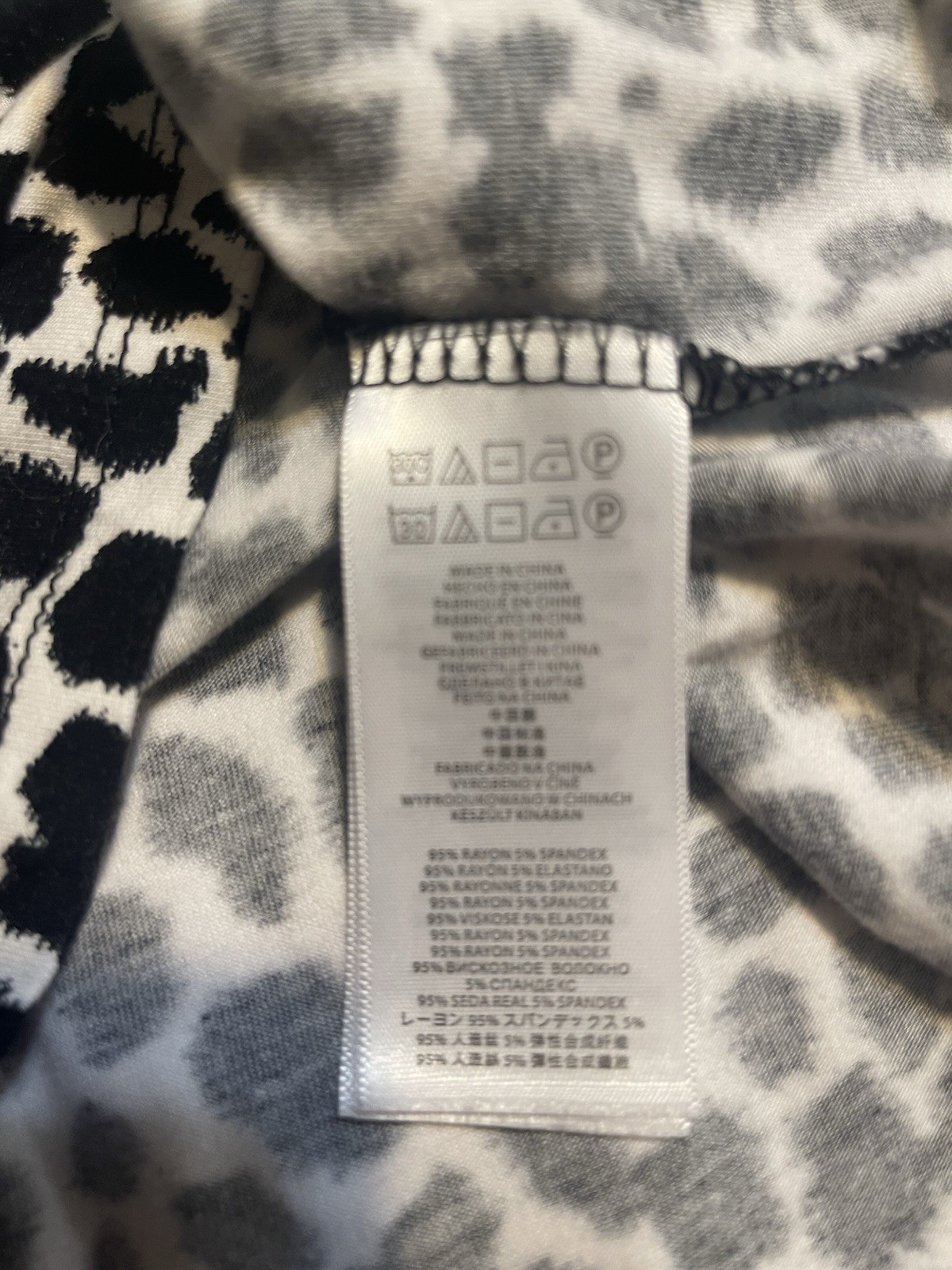 Michael Kors Women’s Sleeveless Top Large Black White Animal Print Gold Accent