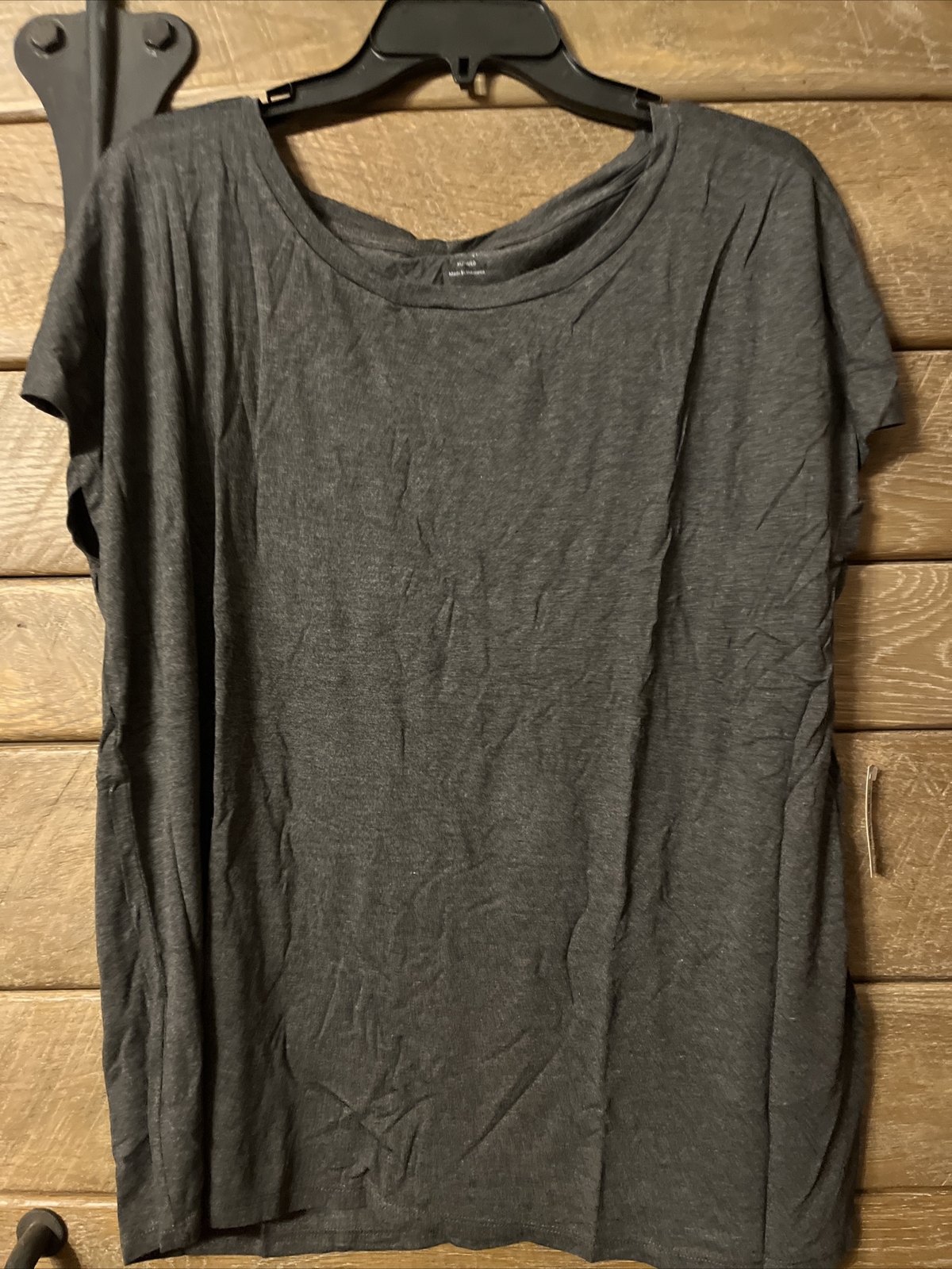 Daily Ritual Women’s Dark Gray Jersey Short Sleeve Boat-Neck T-Shirt – Size XL