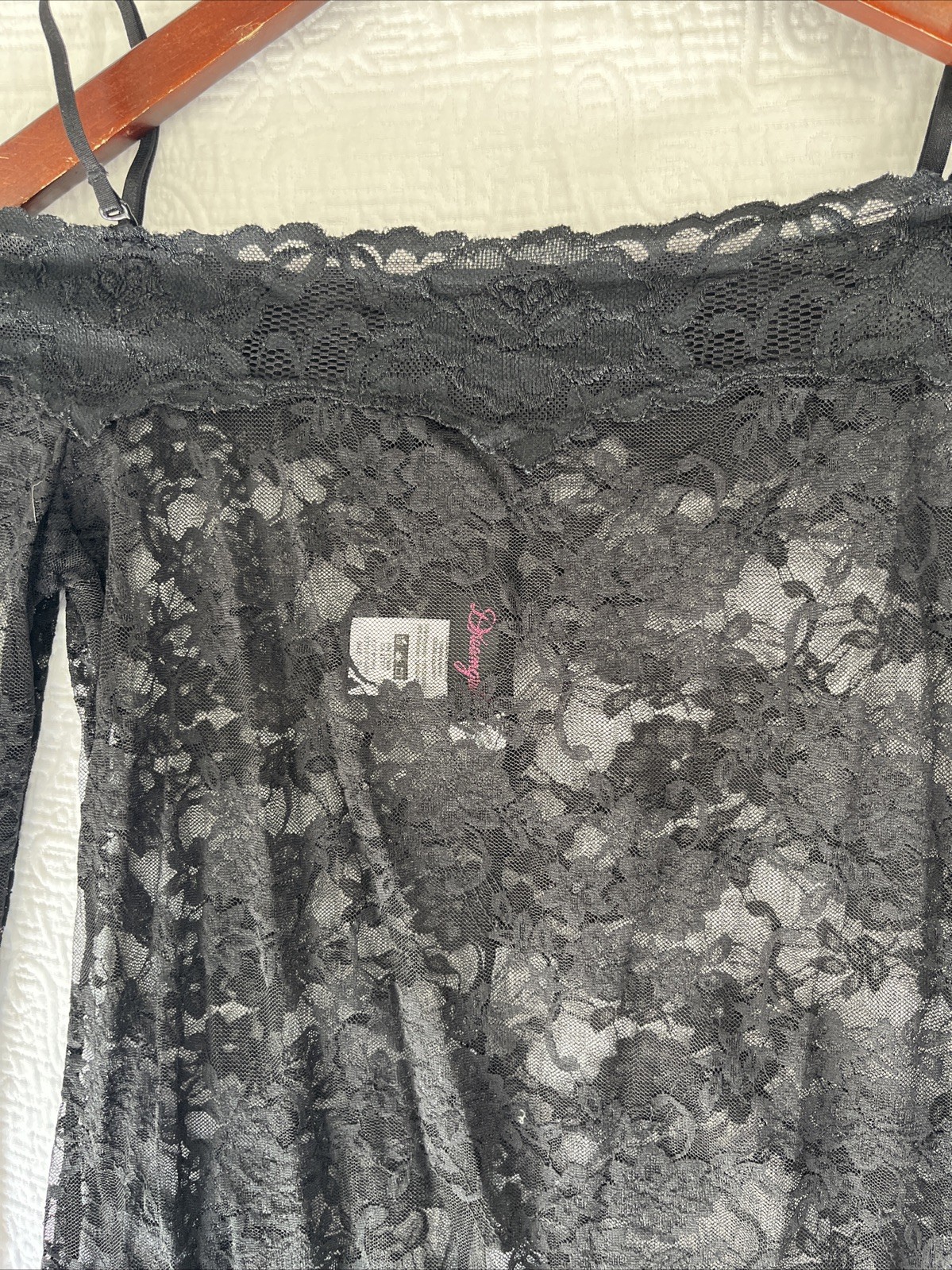 Dreamgirl Black Lace Sheer Shirt Small Off Shoulder Tattoo Top Witchy Whimsigoth