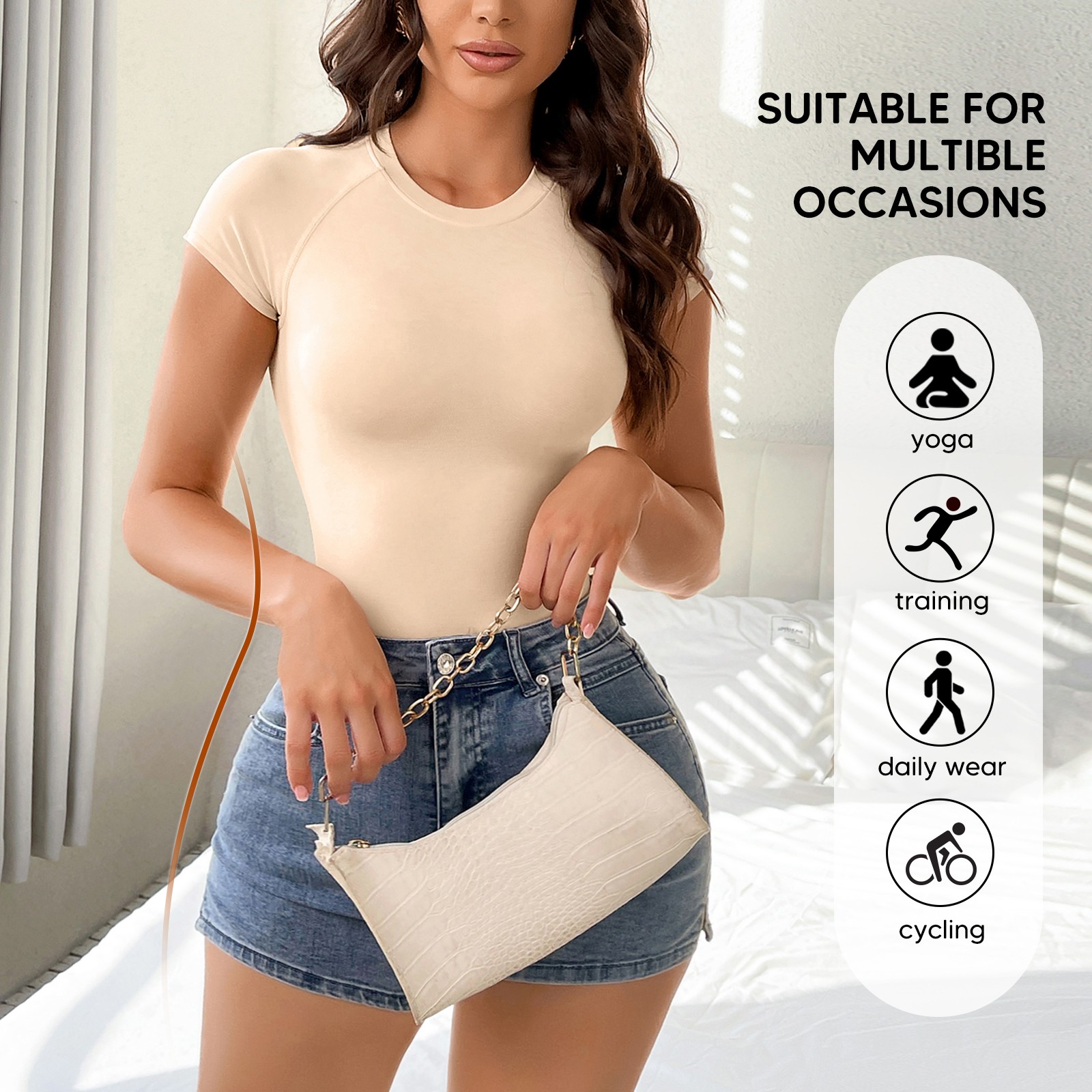 Women Compression Tops Tummy Control short Sleeve Tops Seamless Body Shaper