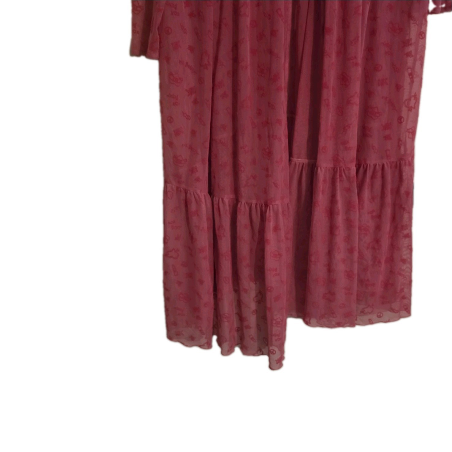 Torrid x Betsey Johnson Mesh Tie Front Long Sleeve Kimono Duster Sz 4