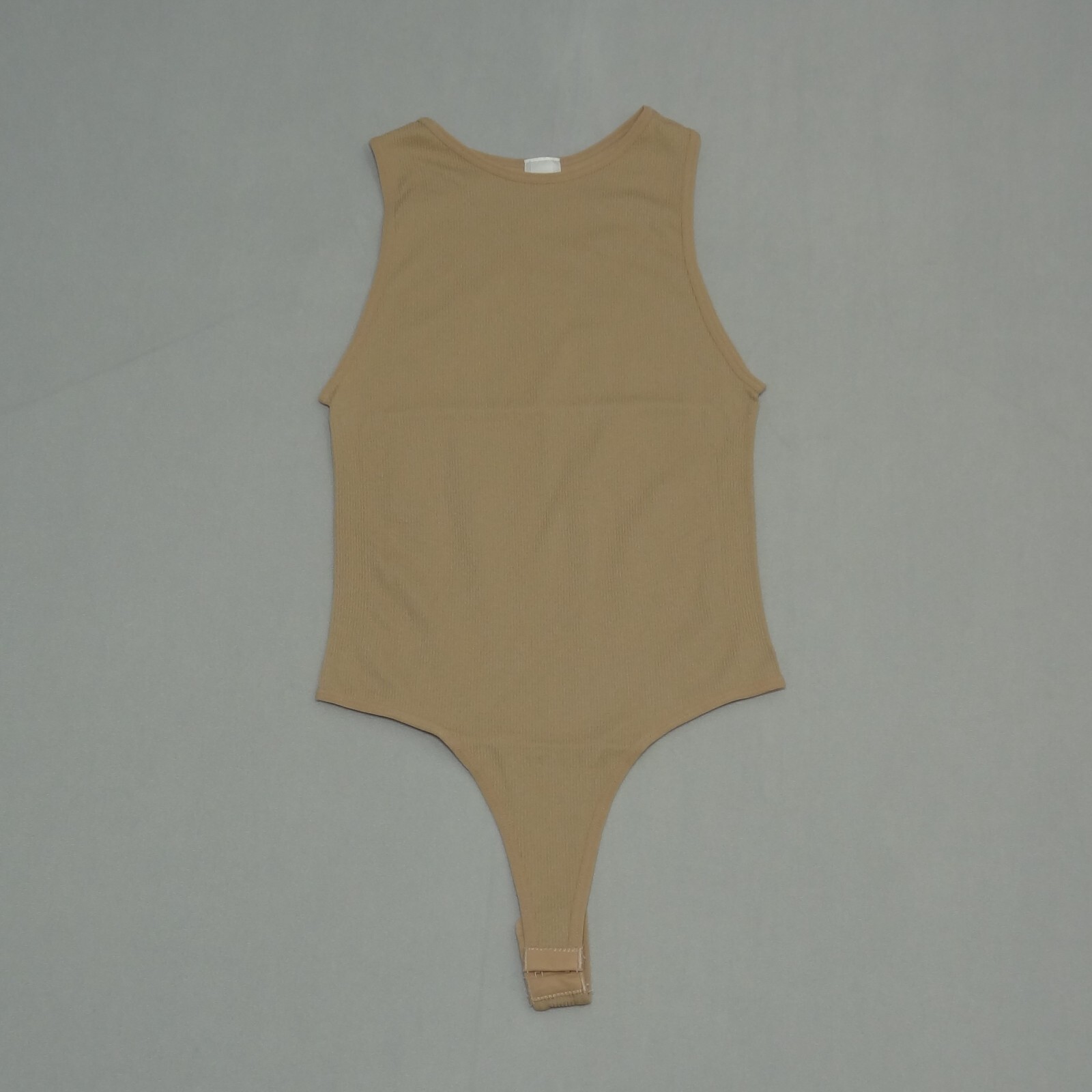 Dynamic Seamless Apparel Fitted Tank Bodysuit Hook Closure Tan Juniors One Size