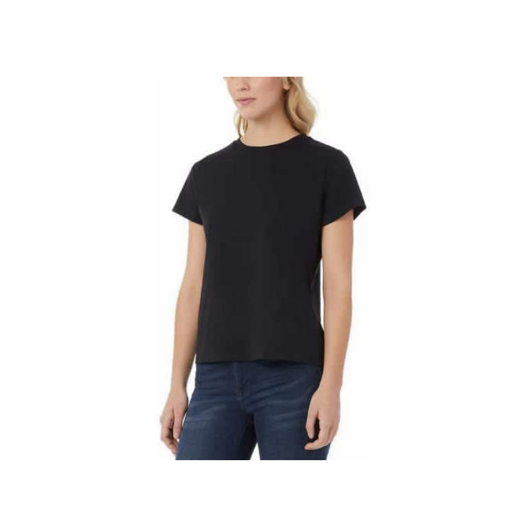 32 Degrees Cool Women S Ultra Soft Cotton Tee 3 Pack Black/Black/Charcoal SMALL
