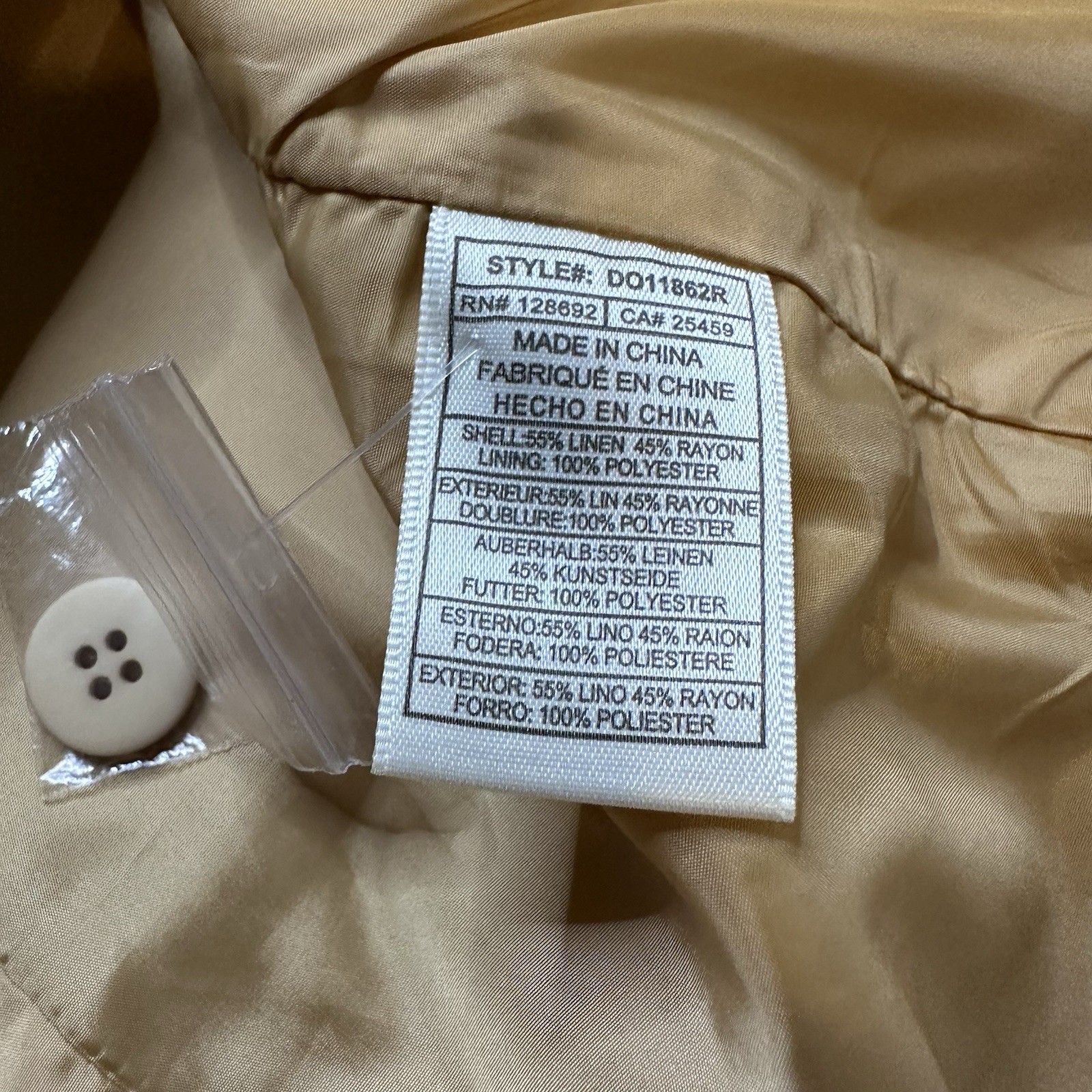 Steve Madden Wesley Vest Top Sz S Gold Linen Blend V Neck Button Up Preppy NWOT