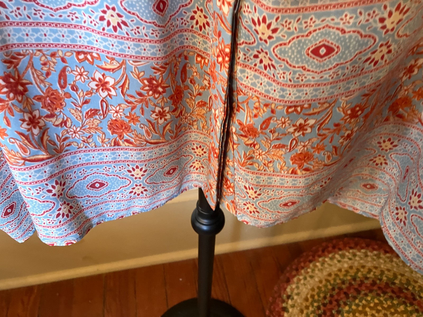ROSE + OLIVE~ 2X~Blue/Rust Romantic Cottagecore Floral~Chiffon Tunic BOHO Blouse