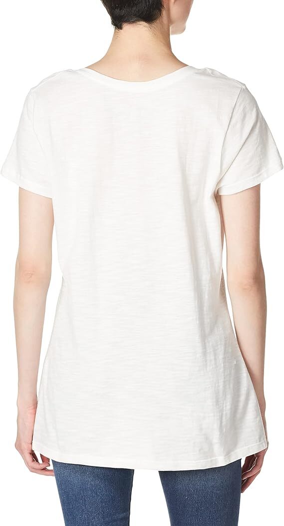 Hanes Shirred V-Neck Shirt Tee Women’s Slub Jersey Light Cotton soft Pre Shrunk
