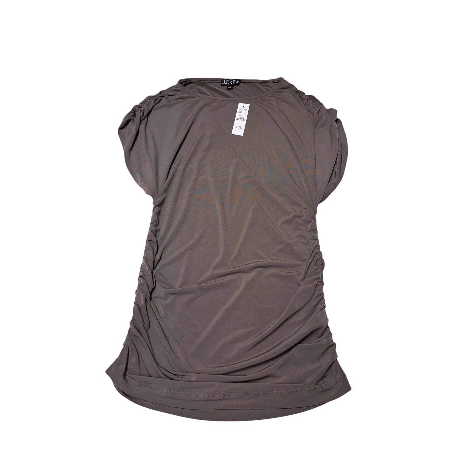 NWT J.Crew Women’s Ruched Top in Matte Jersey Taupe Brown CS455 Size S