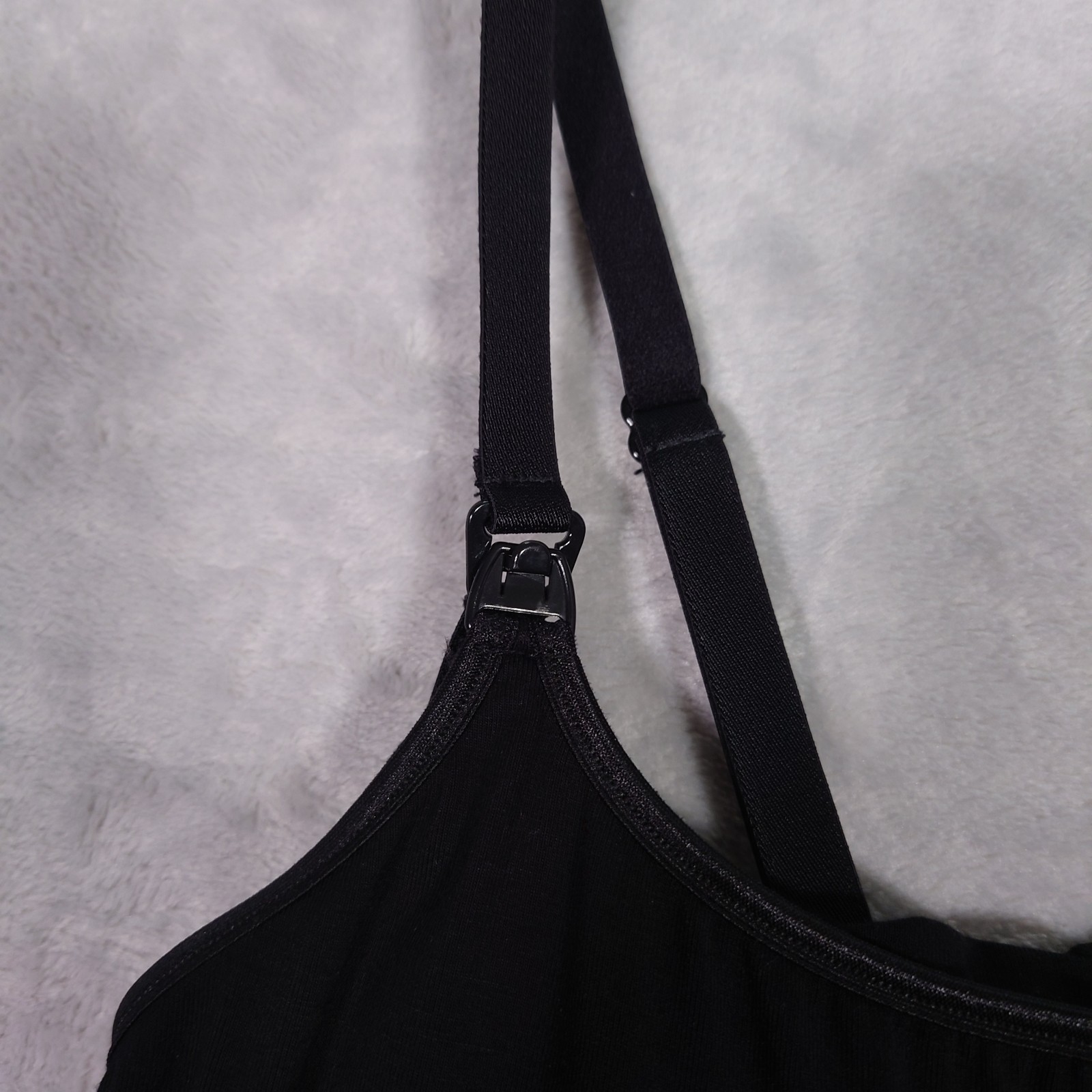 Cosabella Cami Top Sz M Built In Shelf Breastfeeding Clip Open Tank Black Italy