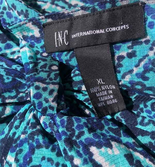 I-N-C INTERNATIONAL CONCEPTS TWIST FRONT TOP Sz XL V-Neck Soft EZ CARE Stretch B