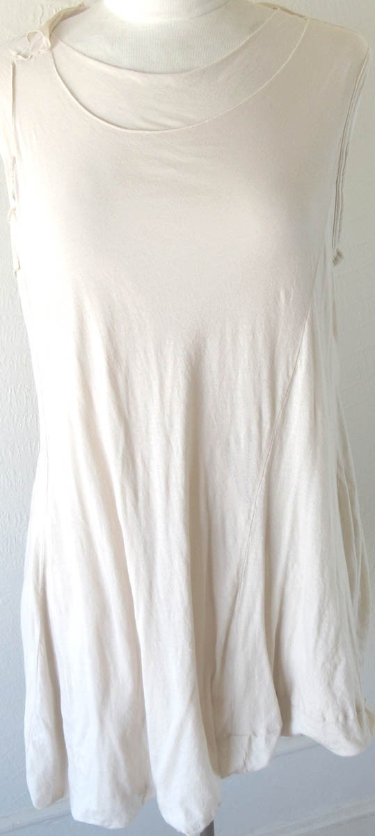 Rundholz (Main Line) Beige Cotton Jersey Twisted Bubble Tank Top – PRICE REDUCED