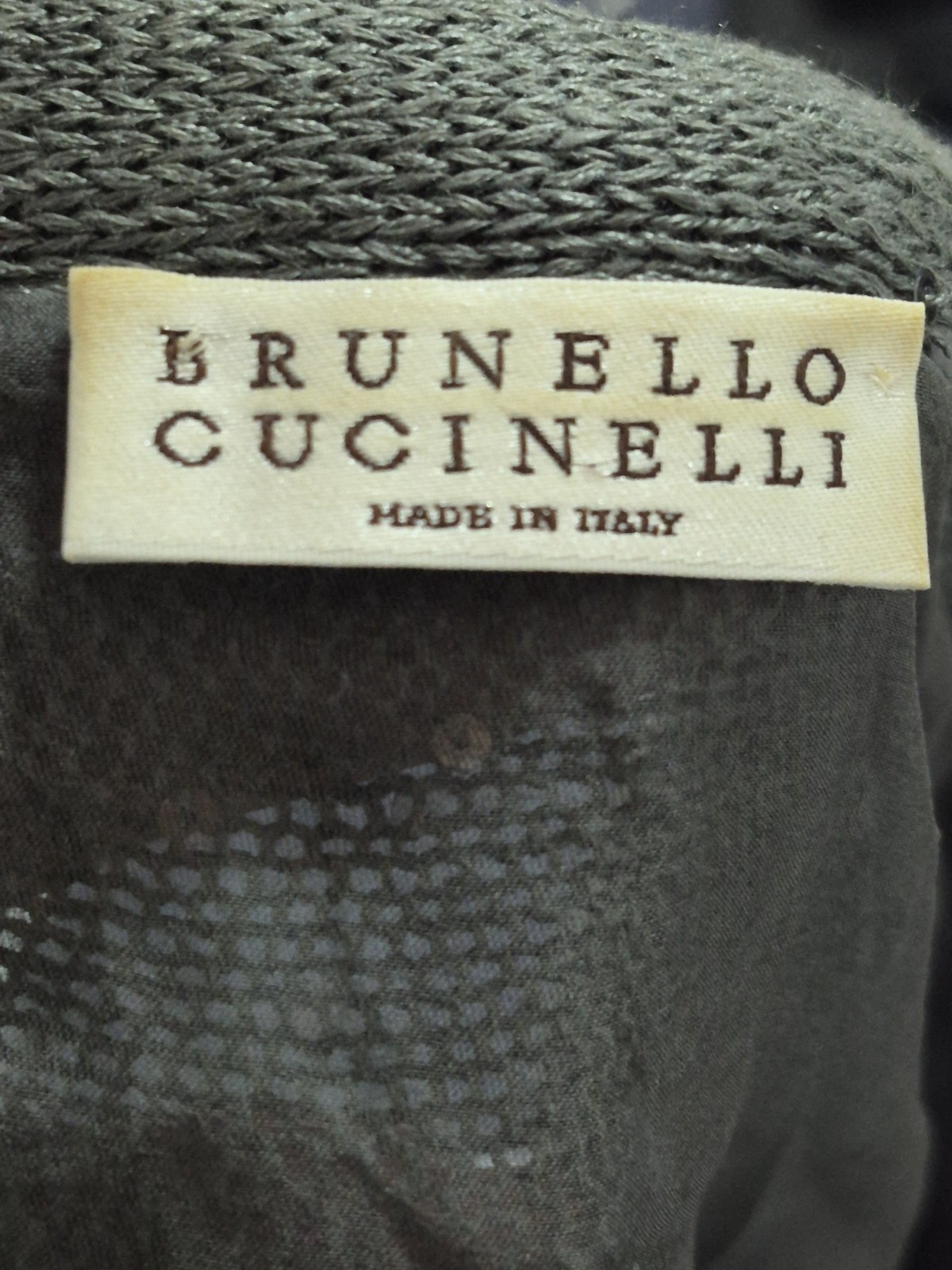 Brunello Cucinelli Linen Silk Designer Grey Sequin luxury Made In Italy Size S