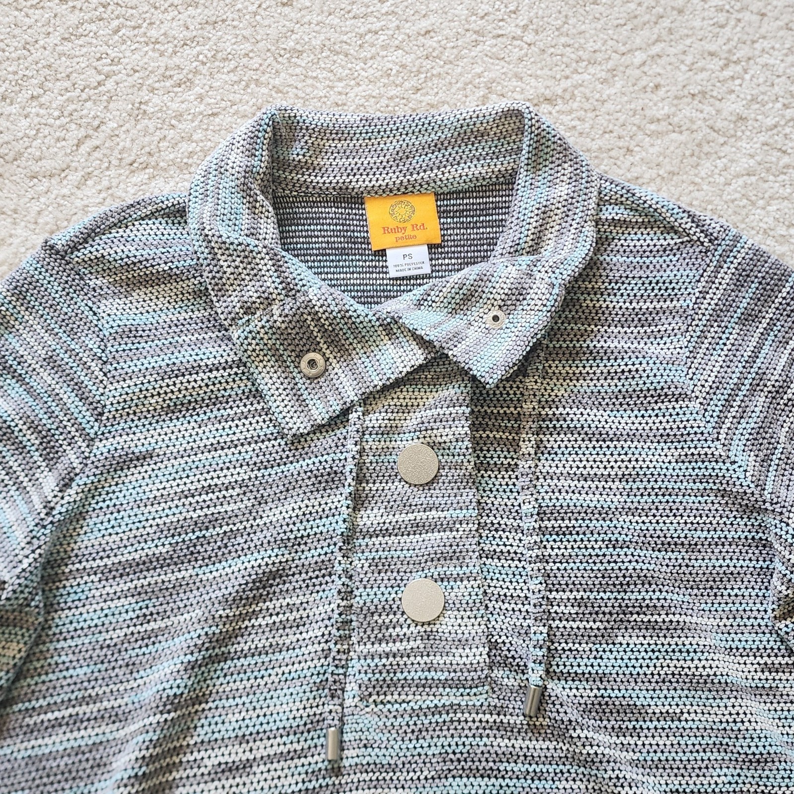 RUBY RD. Womens Petite PS Top Grey New With Tags – NWT – VERY NICE!