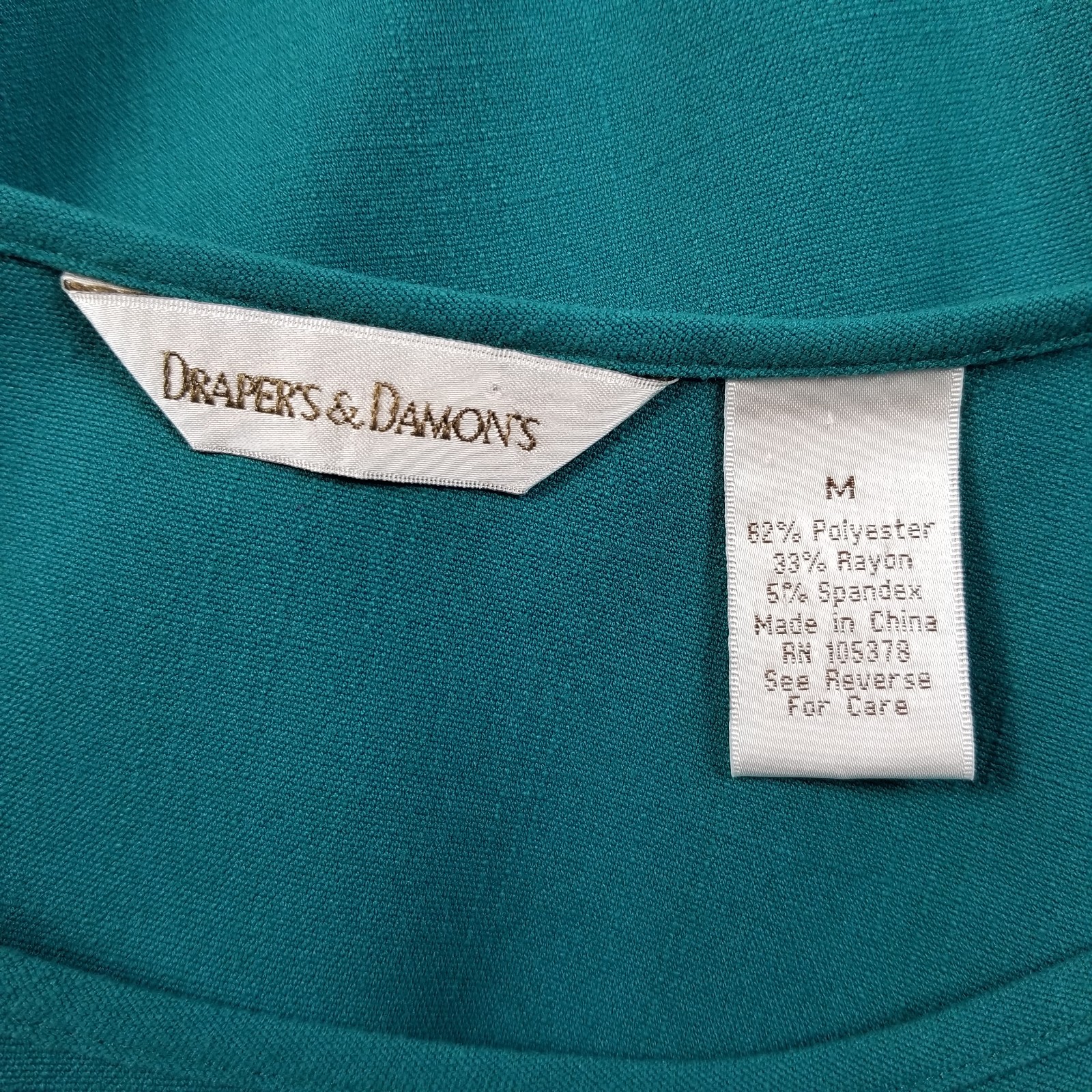 Draper’s & Damon’s Tank Top Women’s Medium M Green Sleeveless Scoopneck Stretch