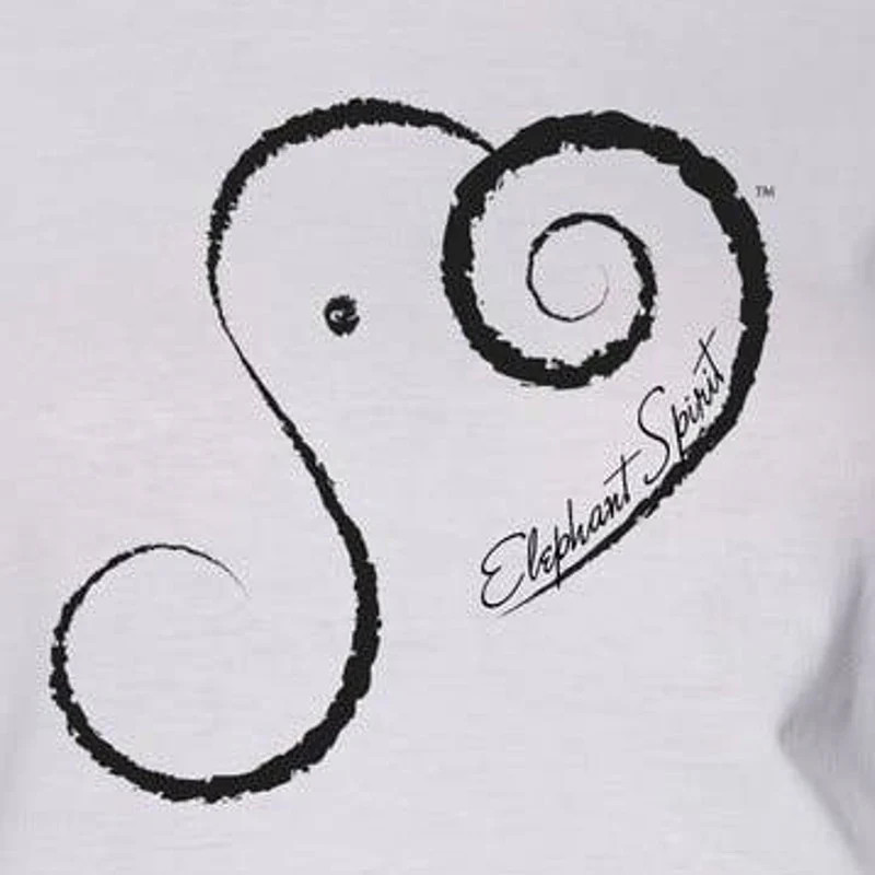 New Womens Small Hand Printed Elephant Long Sleeve PolyCotton Scoop Neck Tee