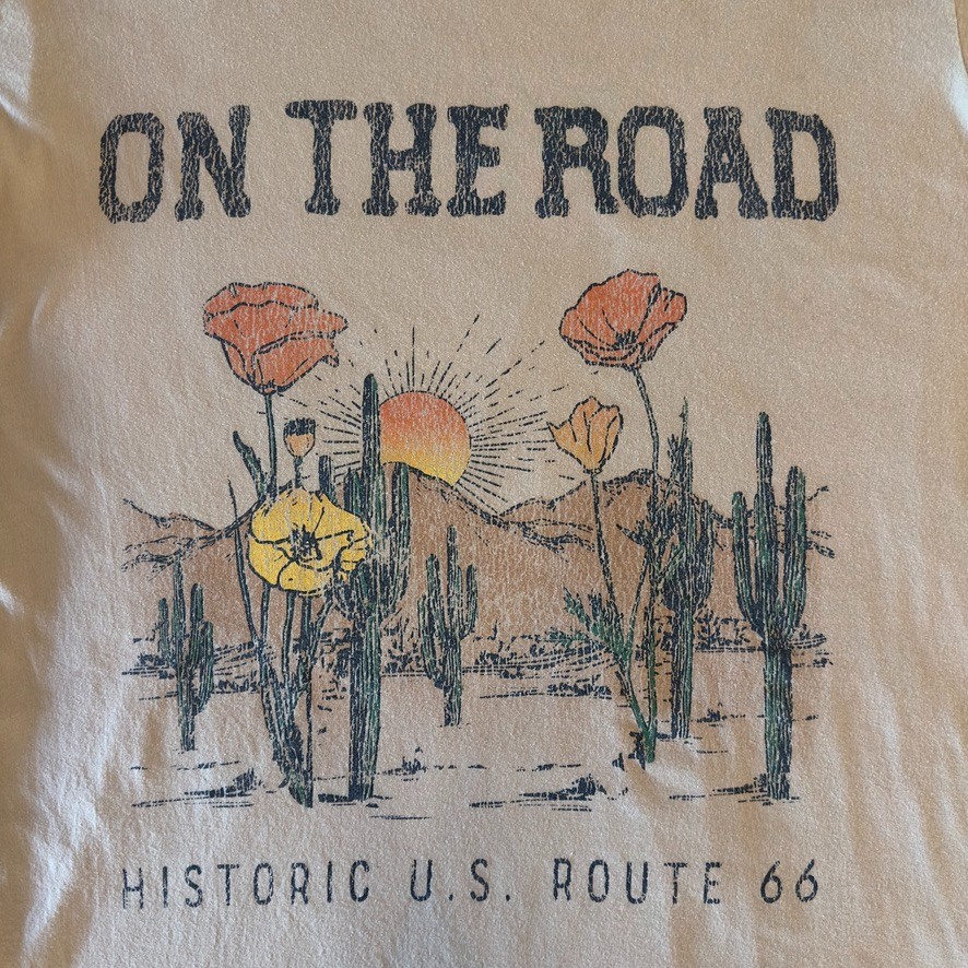 ✈️ Show Me Your Mumu-“On the Road” Airport Tee-Route 66-Festival Boho Top-Sze XS