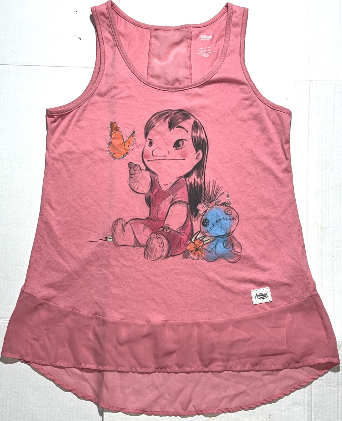 Disney Store Lilo Stitch Scrump Movie Animators Collection Pink Tank Top Shirt L