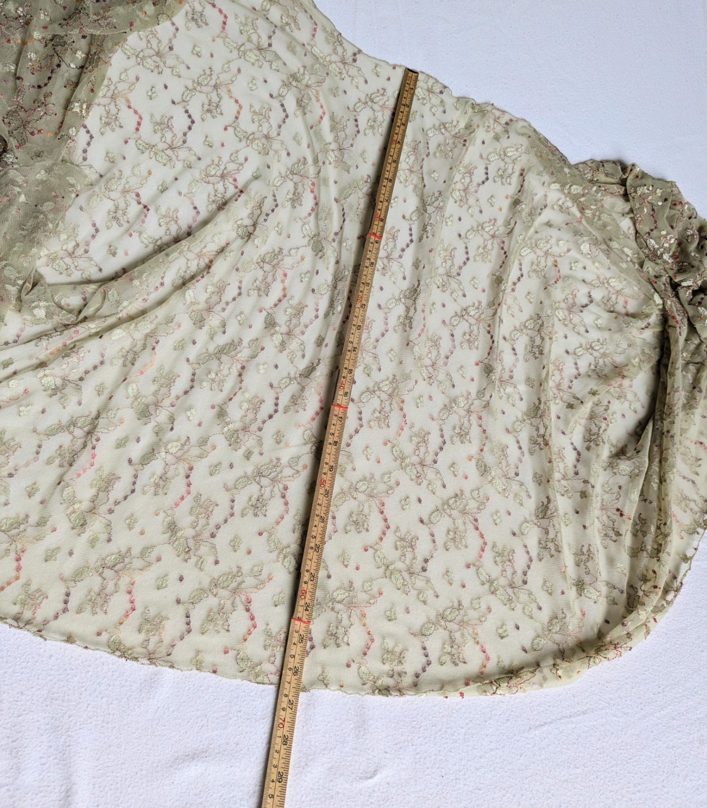 Sage Gray Lace Embroidery Floral Kimono Sheer Cardigan Open Boho Cover Up Duster