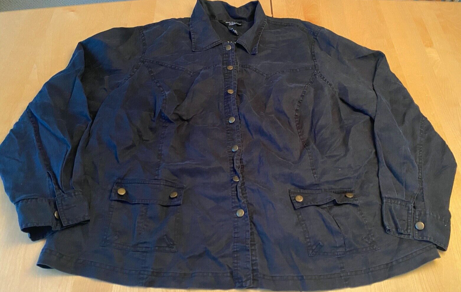 VINTAGE New York City DESIGN CO RAMIE EMBROIDERED WOMAN SHIRT JACKET SZ 2X