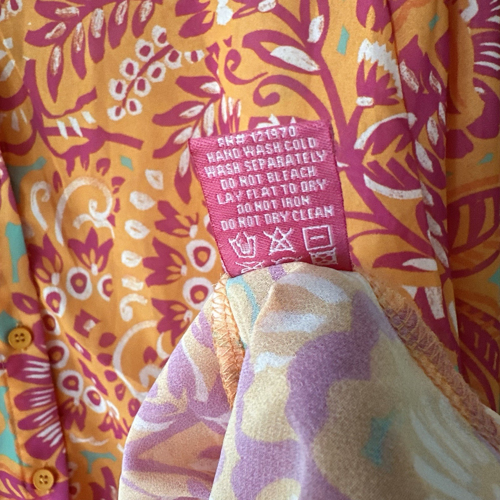 Flying Tomato I’ll always Remember You Woven Oversized Top Pink/Orange Floral LG