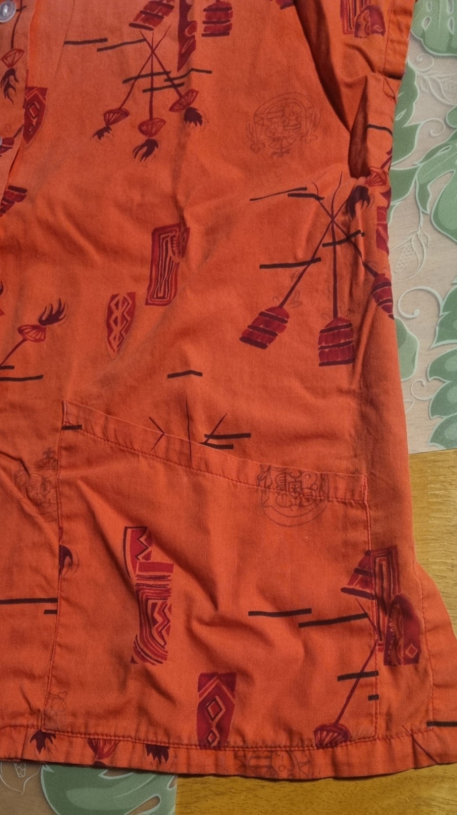 Vintage Ho Aloha Shirt Ladies Blouse Old School Hawaiian Kahili Print Stained