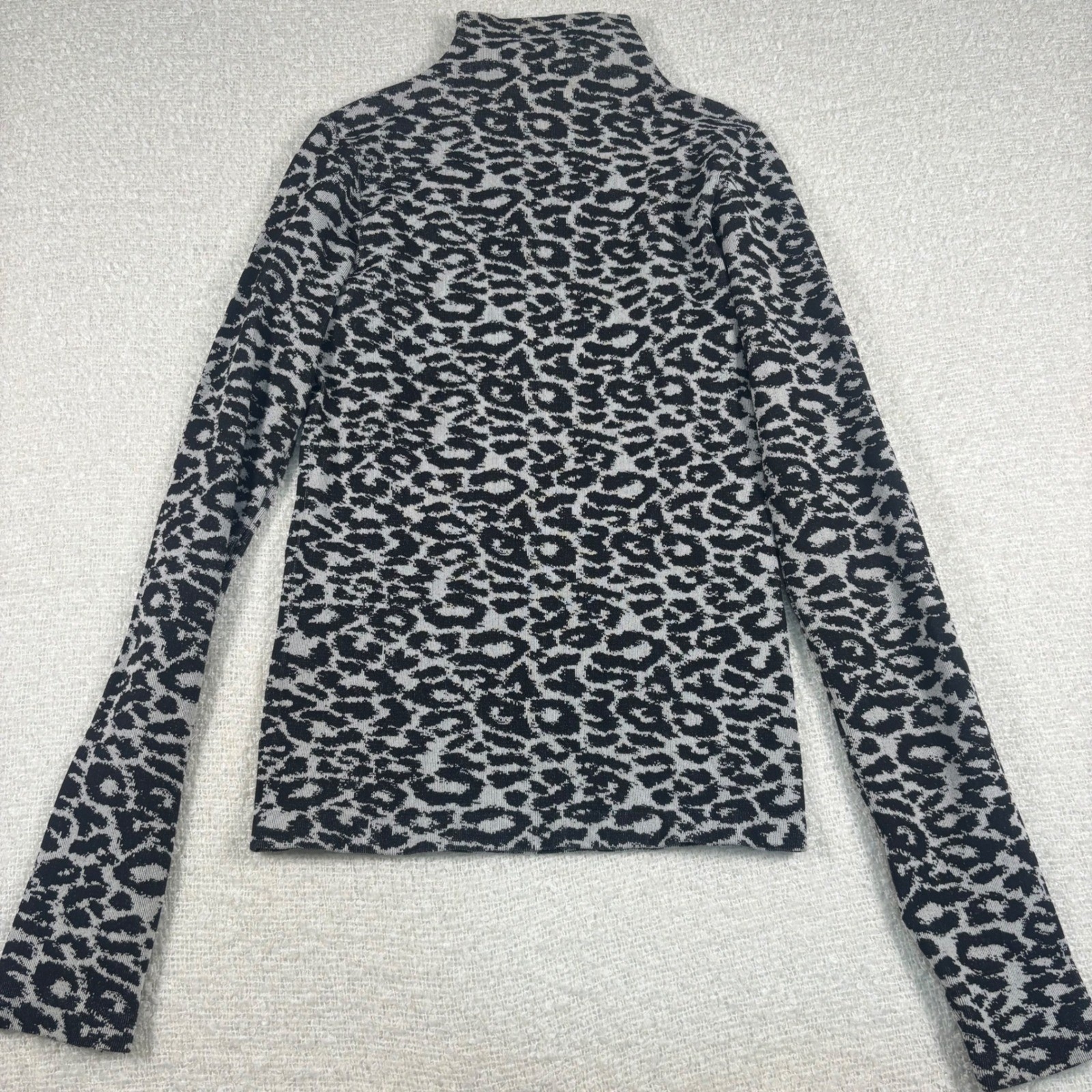 choice leopard print black & grey turtleneck blouse coquette y2k chic goth club