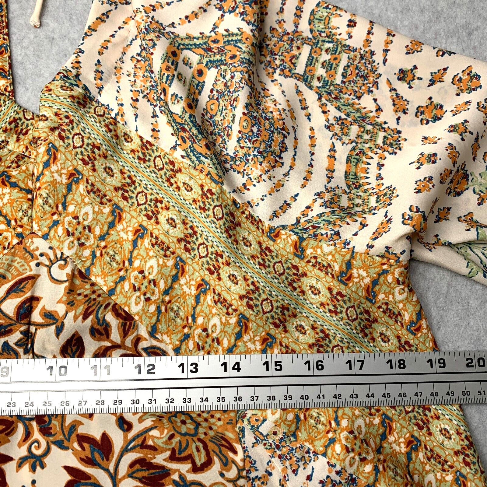 Free People Tunic M Floral Stevie Flowy Pleating Tie Back Mini Dress Festival