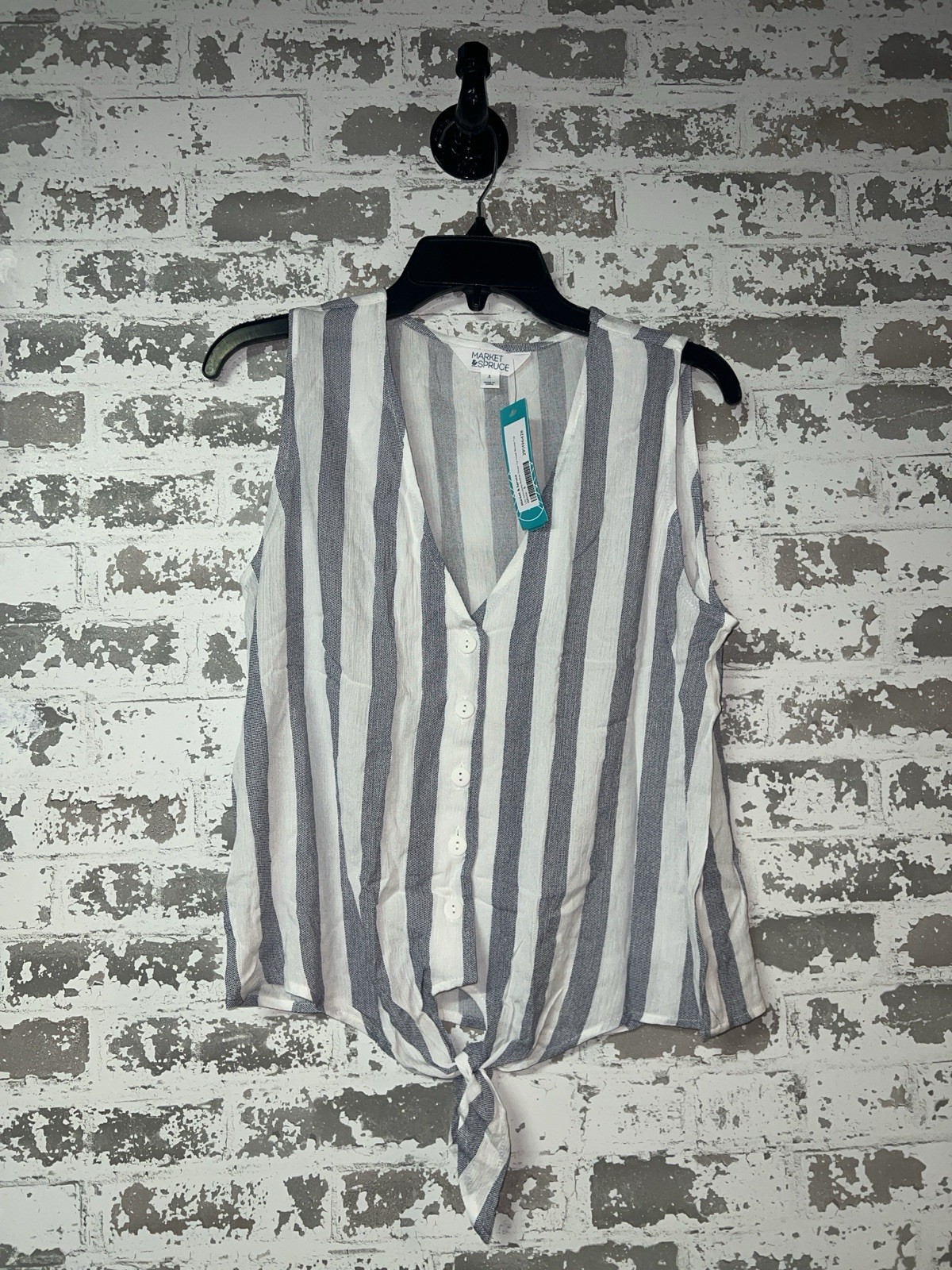 NWT! Market & Spruce Lilo Sleeveless Button Down Tie Front Woven Top Blouse – S