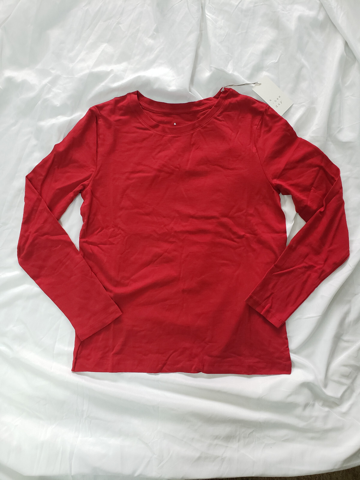 Women’s A New Day Long Sleeve Tee, Red, XS, MED, LARGE, NWT, SHIPS FREE