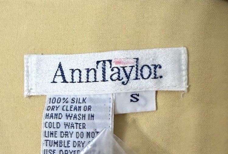 Vintage NWT Ann Taylor Womens Long Sleeve Silk Button Shirt Top Blouse Small