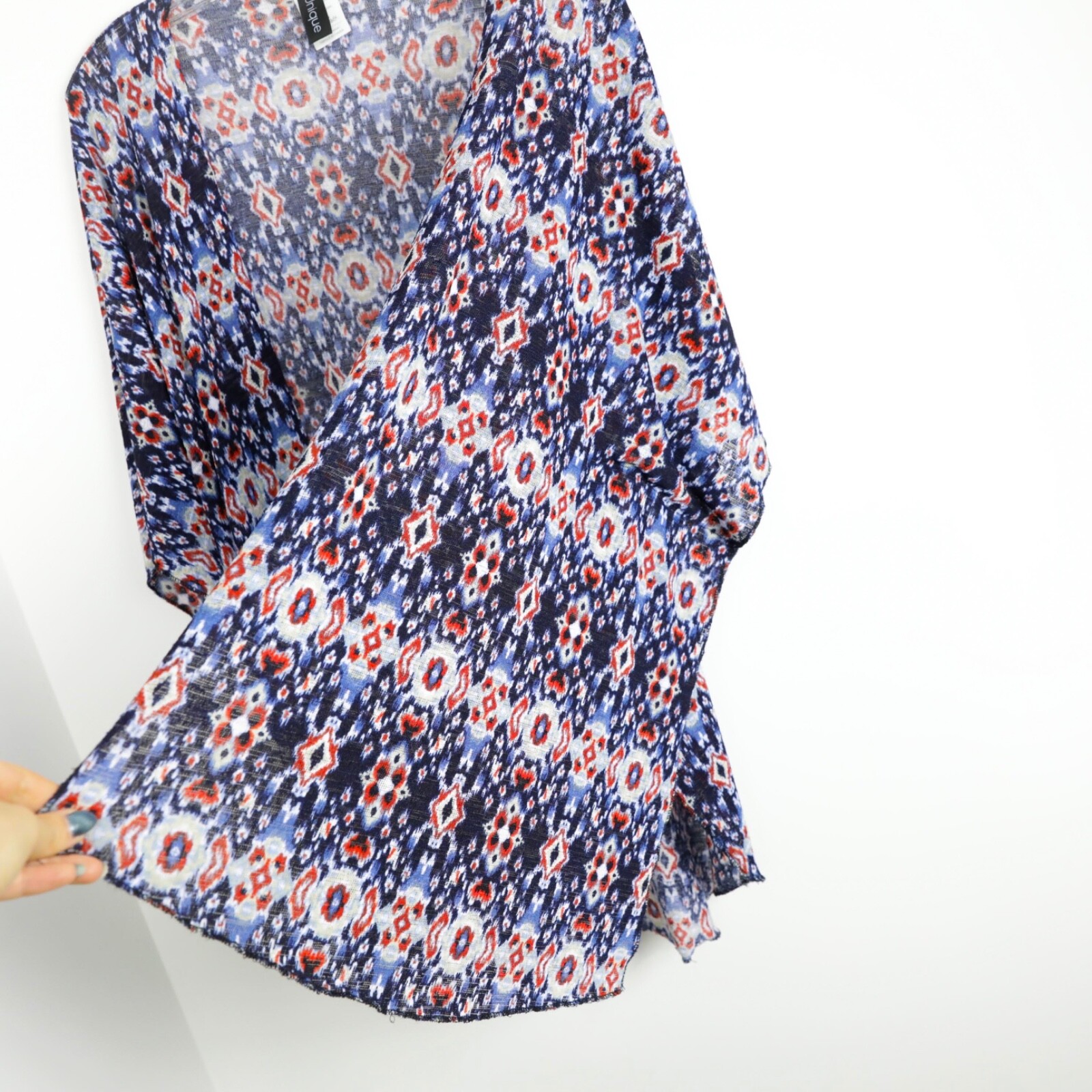 UNIQUE boho wrap kimono beach light one size blue african print XS S M L XL OS