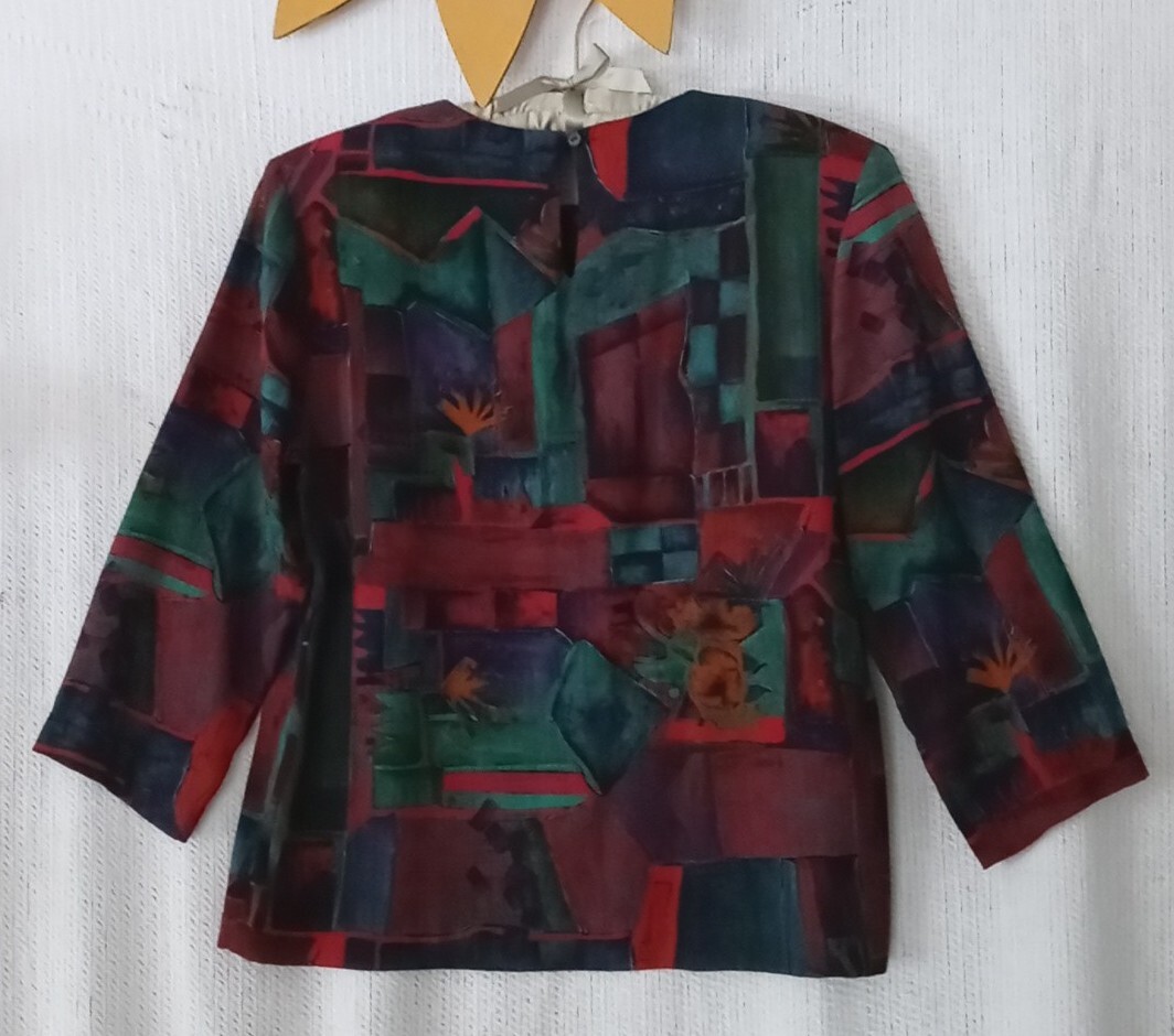 IN Group LTD Shirt 10 Vintage 80s 90s Wearable Art Abstract Y2K Shirt Blouse M