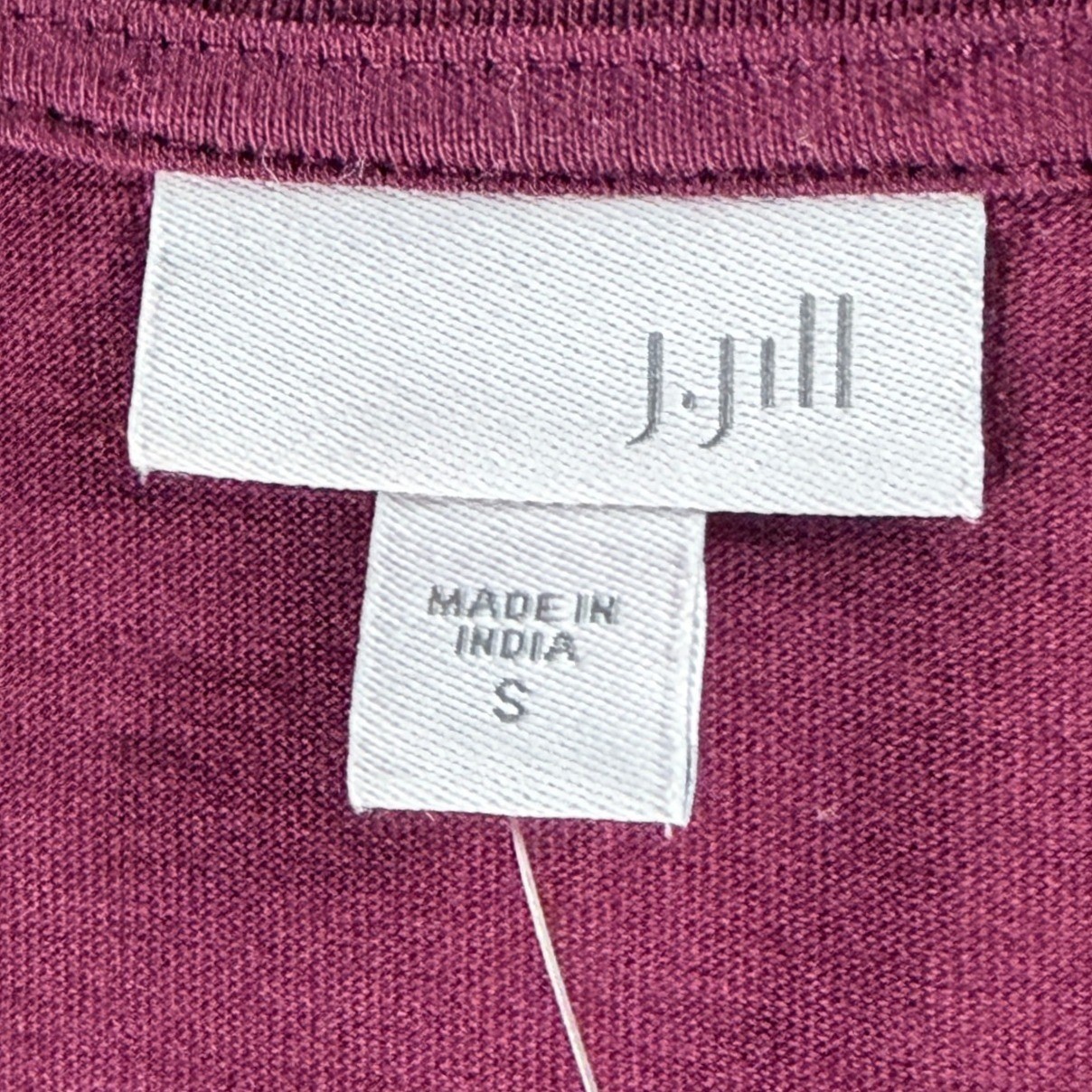 J.Jill Port Burgundy 100% Pima Cotton V-Neck Long Sleeve Tunic Top Small NWT