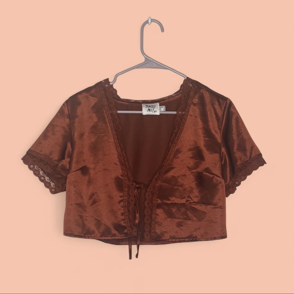 Princess Polly Crop Tie Front Top Women’s Small VintageY2K Inspired Style Orange