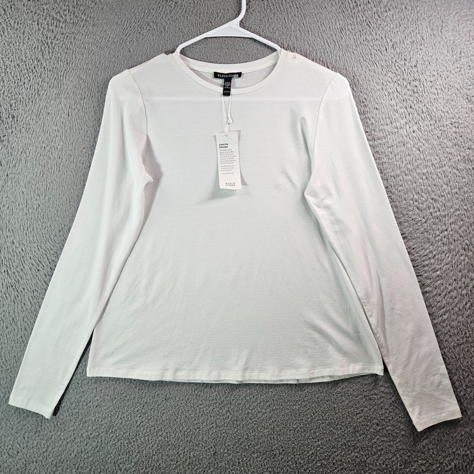 NEW Eileen Fisher Tee Top Women XXS Stretch Long Sleeve Whtie – Flaw