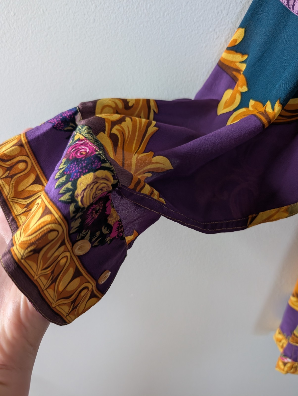 English Eccentrics Silk Button Down Oversized Animal Design XS