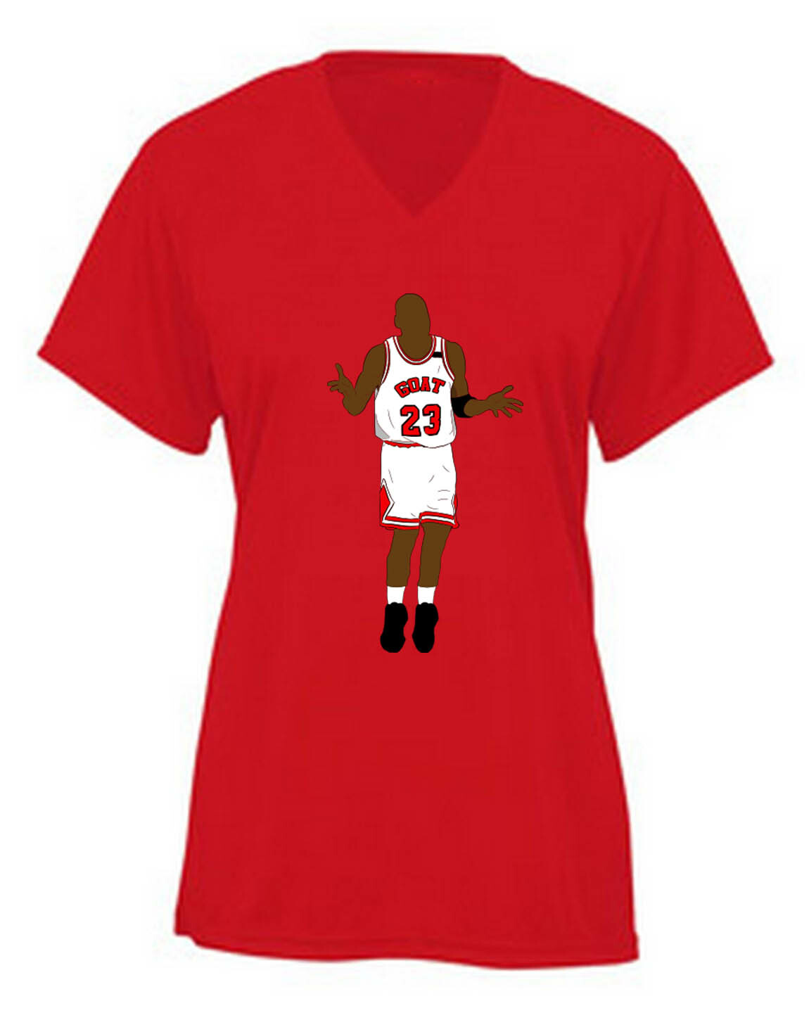 Ladies V-NECK Michael Jordan Chicago Bulls MJ Shrug Shirt