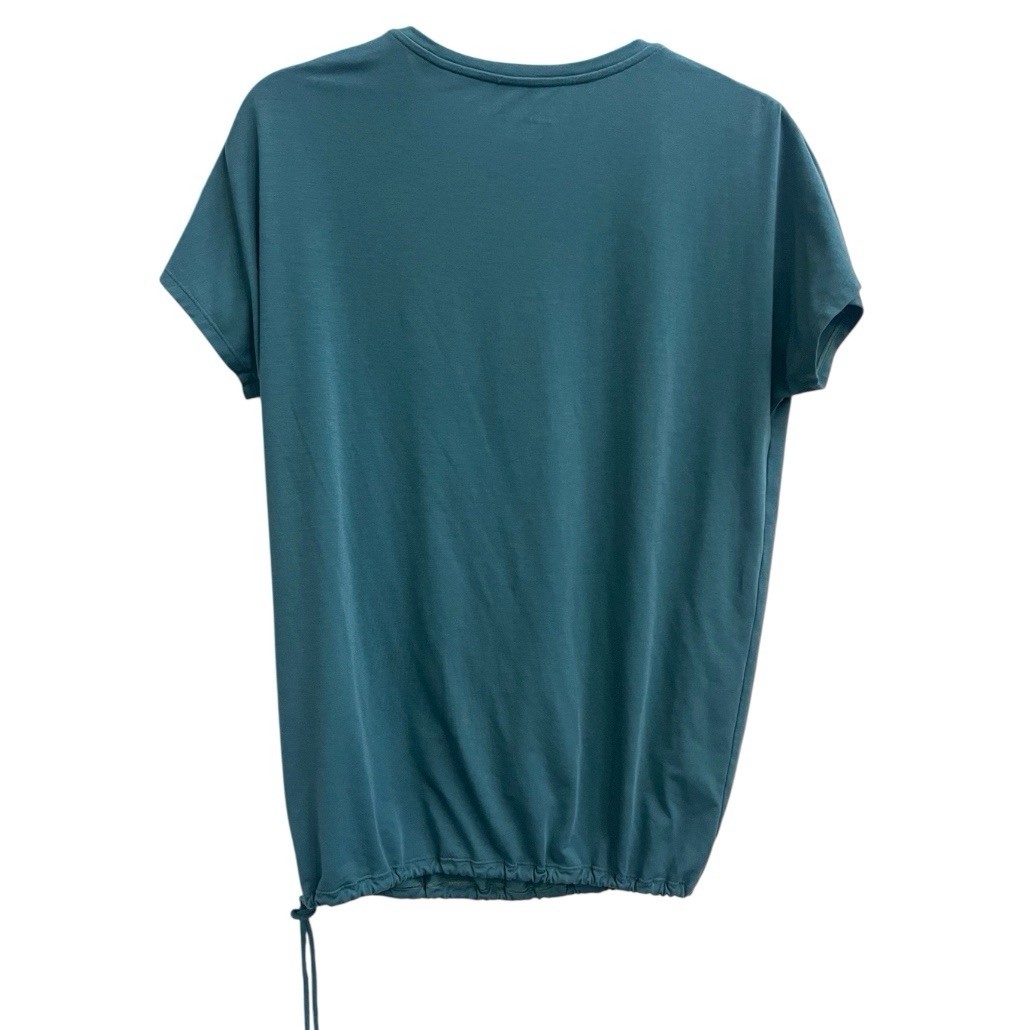 Outdoor Voices T Shirt Sz S Green drawstring cinch Crew neck Short Slv Gym Yoga