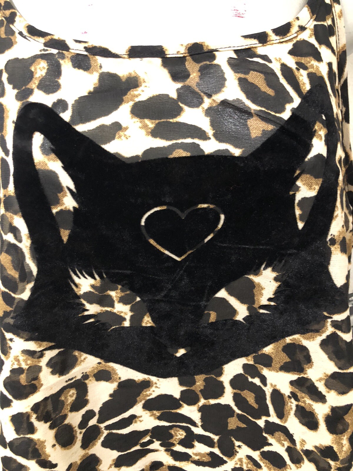 Sugar & Babe Ladies Slip Top LARGE Tokyo Leopard Velvet Cat None Available HOT!