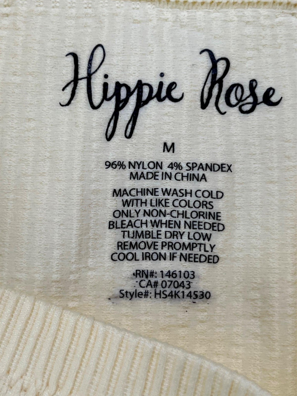 Hippie Rose Juniors’ Ribbed Rise and Shine Dive in Tank Top Cream Size Medium