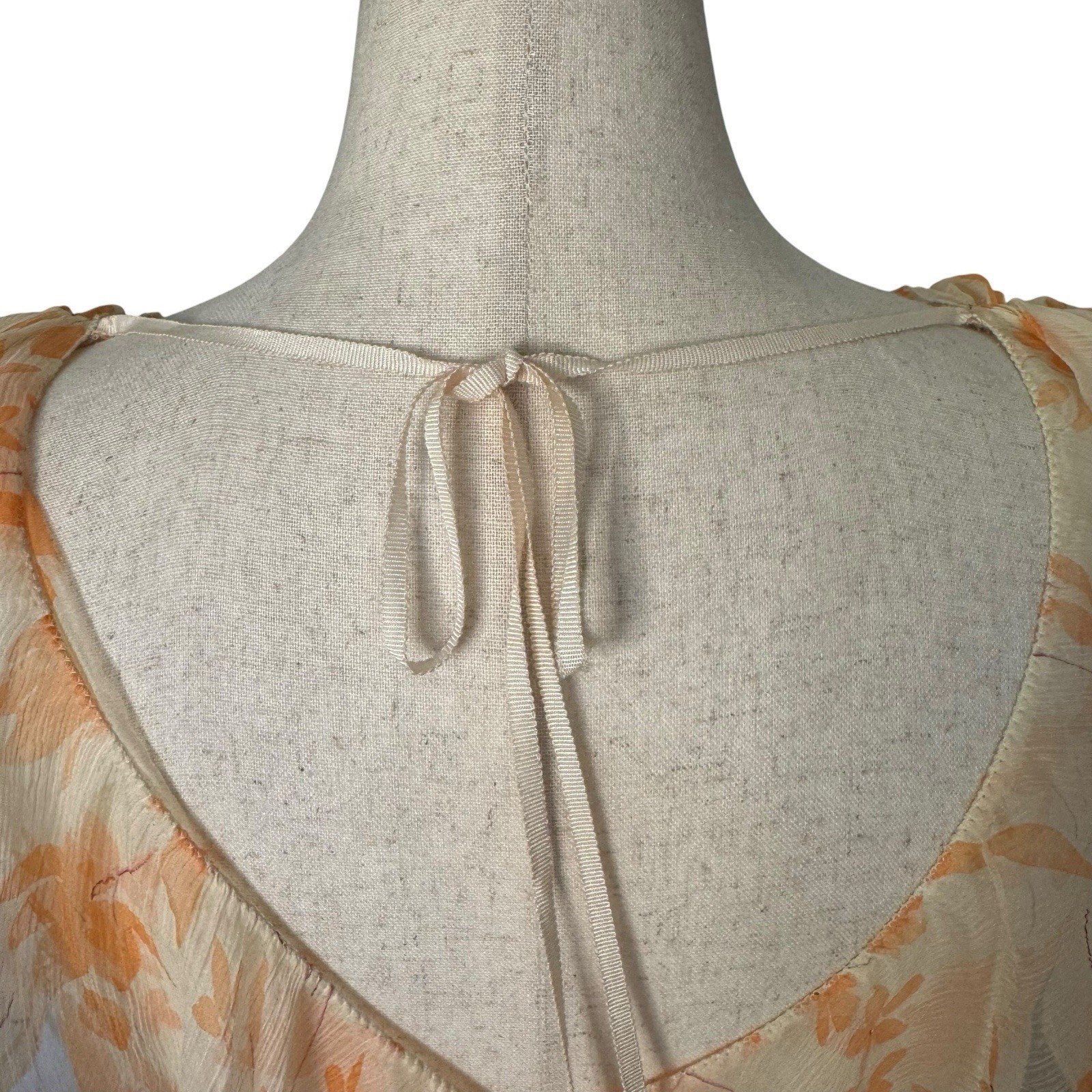 Vintage 90s Leon Max Sheer Silk Floral Cowl Neck Top 30s Tea Romantic sm med