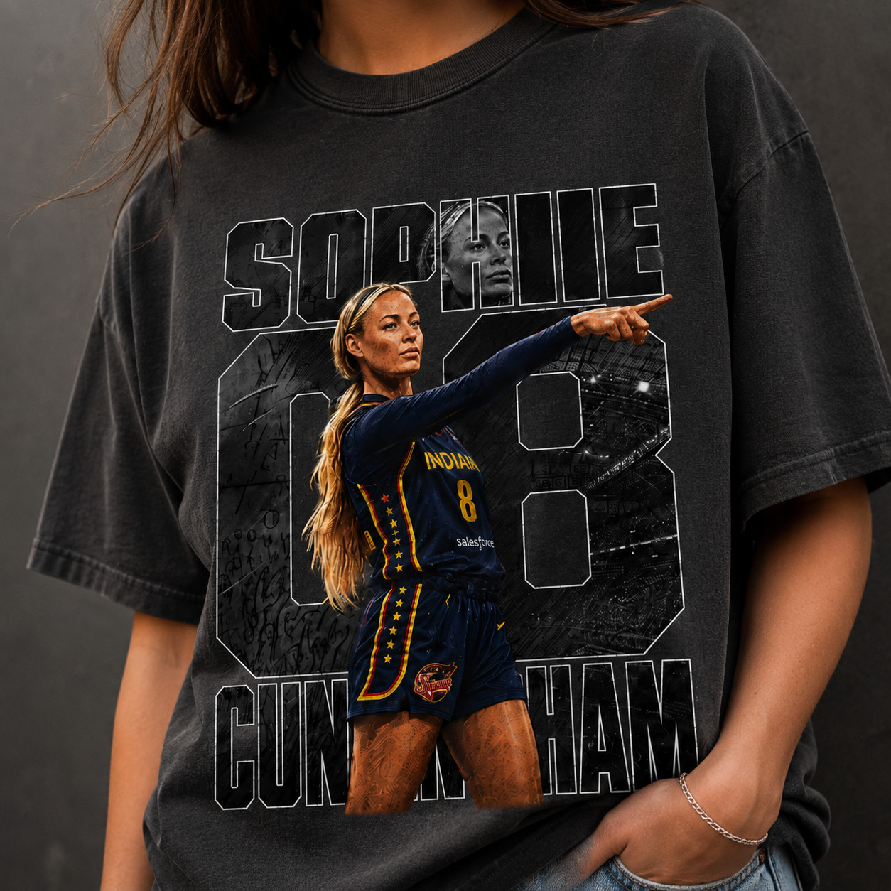 Sophie Cunningham #8 Shirt Indiana Fever Basketball Fan Gift Player Graphic Tee