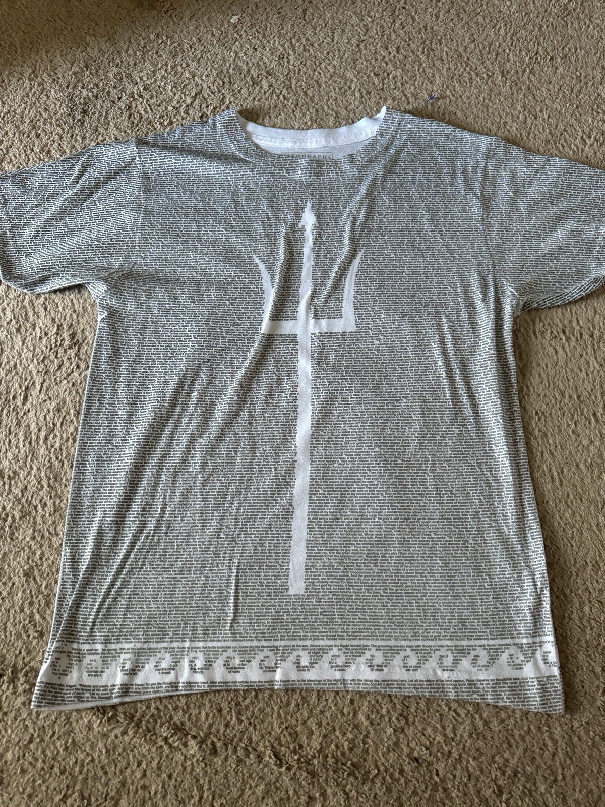 LITOGRAPHS The Odyssey text T shirt Homer ancient Greek epic poem Medium