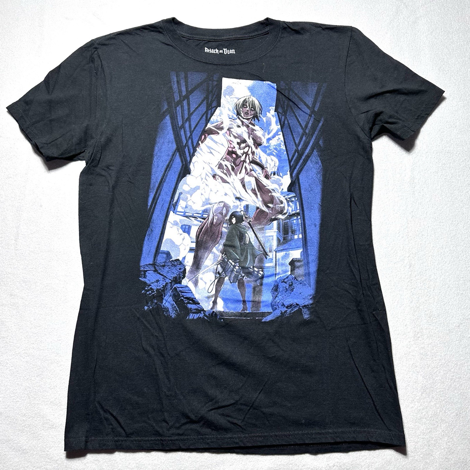 Attack On Titan Shirt Womens M Black Mikasa RARE Anime Manga Ripple Junction
