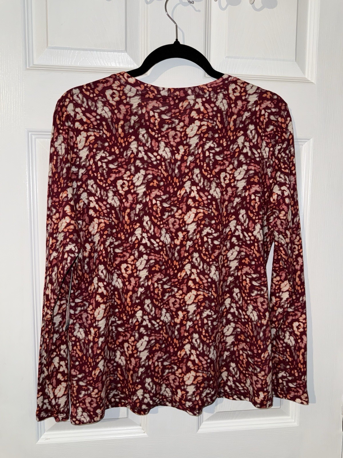 Blue Sol Women’s Petite Long Sleeve Animal Print Red Fall Shirt Size PL NWT NEW
