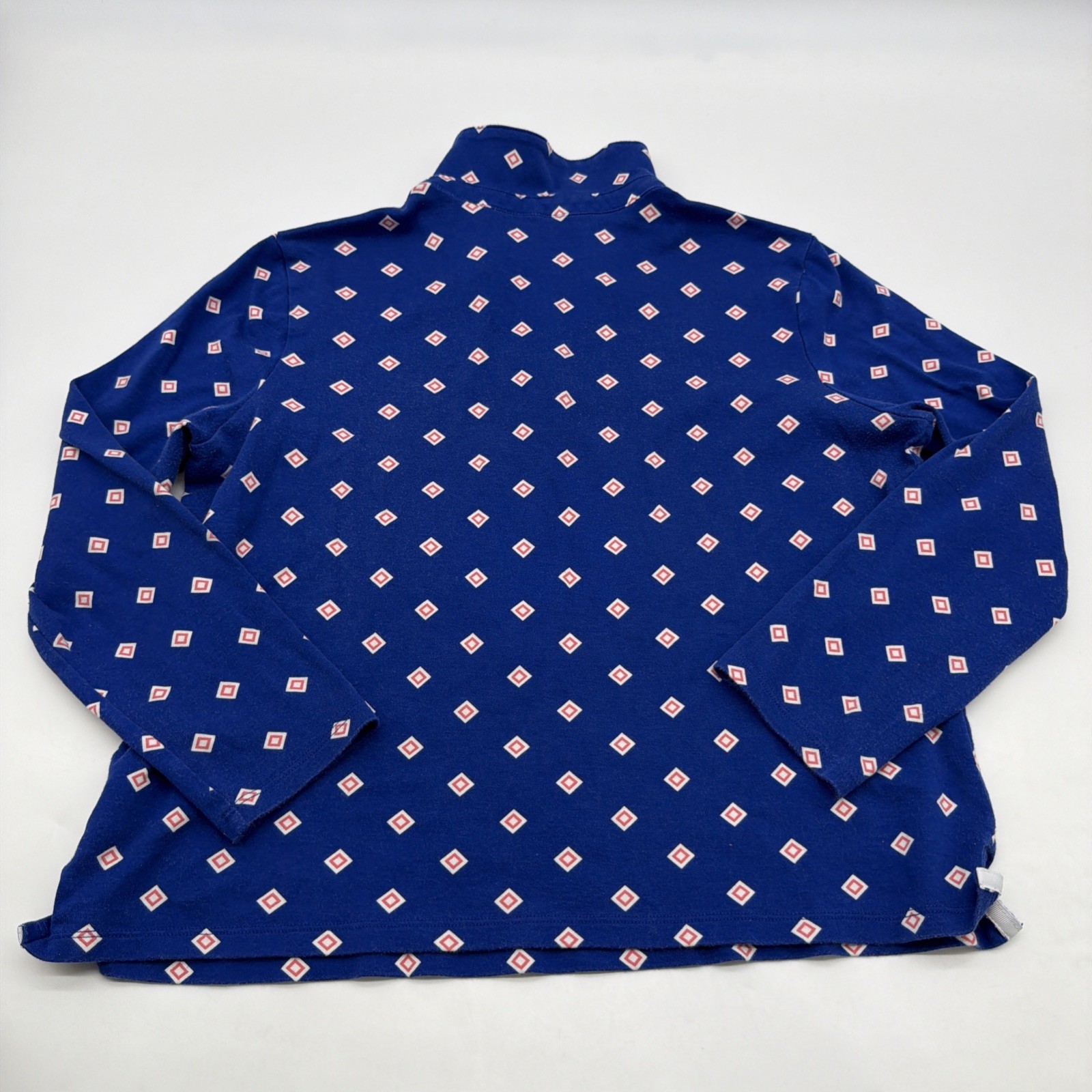 Charter Club 3/4 Sleeve Polo Shirt Women PXL Blue Aop 100% Supima Cotton.#46935
