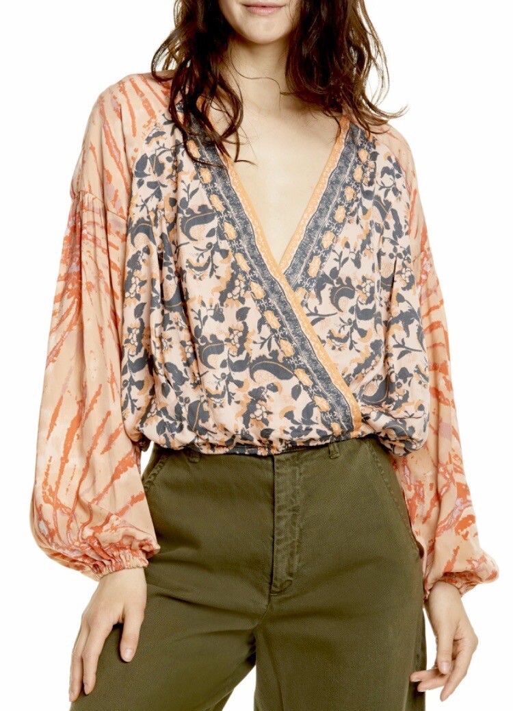 FREE PEOPLE POET TOP XS/S CROP WRAP *CRUISIN TOGETHER* FESTIVAL COACHELLA WHIMSY